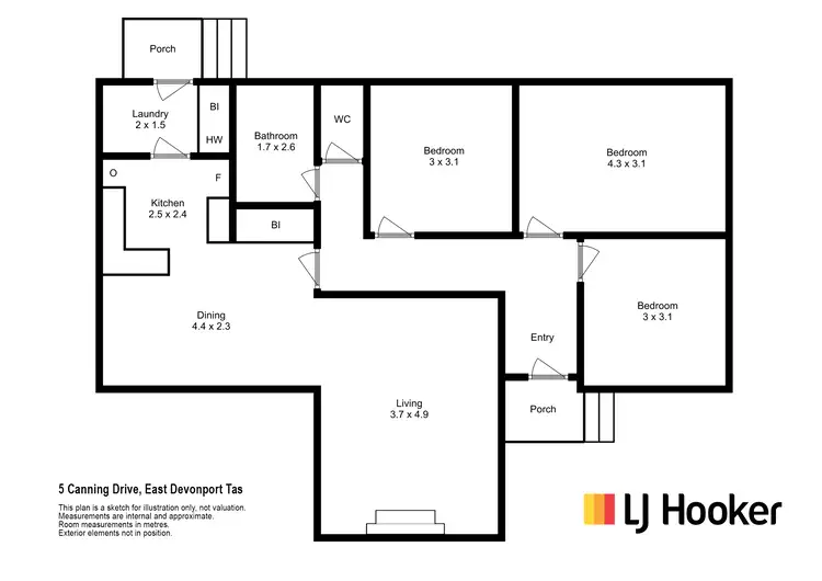 Floorplan of Homely house listing, 5 Canning Drive, East Devonport TAS 7310
