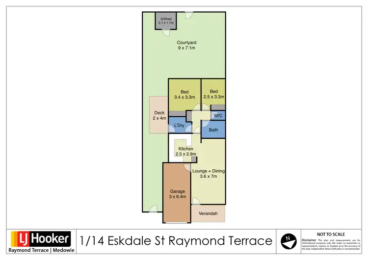 Floorplan of Homely unit listing, 1/14 Eskdale Drive, Raymond Terrace NSW 2324
