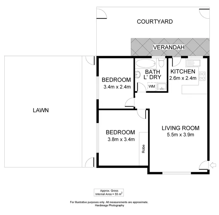 Floorplan of Homely unit listing, 3/30a Hinton Street, Underdale SA 5032