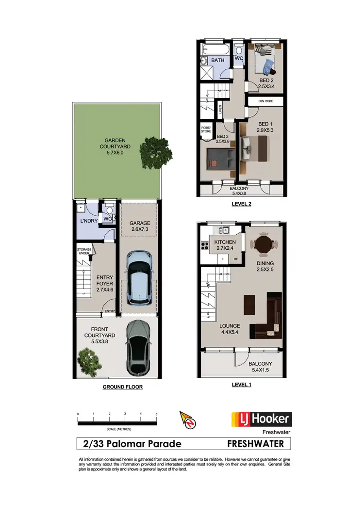 Floorplan of Homely townhouse listing, 2/33 Palomar Parade, Freshwater NSW 2096