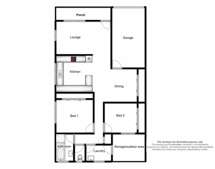Floorplan of Homely semi-detached listing, 1/107 Oliver Avenue, Goonellabah NSW 2480