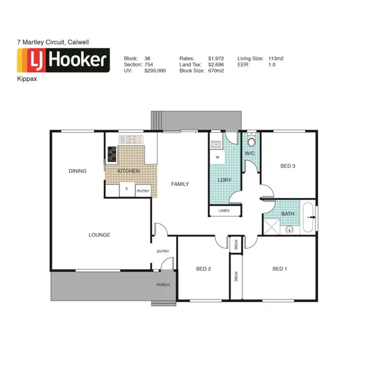 Floorplan of Homely house listing, 7 Martley Circuit, Calwell ACT 2905