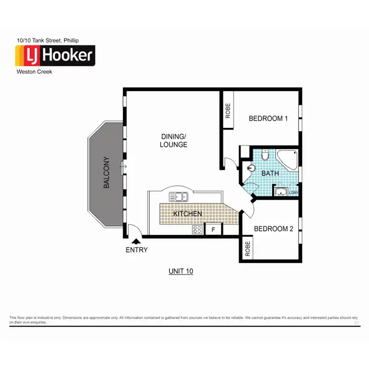 Floorplan of Homely apartment listing, 10/10 Tank Street, Phillip ACT 2606