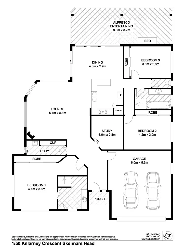 Floorplan of Homely semi-detached listing, 1/50 Killarney Crescent, Skennars Head NSW 2478