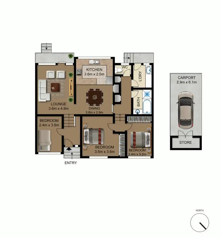 Floorplan of Homely townhouse listing, 14/26 Chave Street, Holt ACT 2615