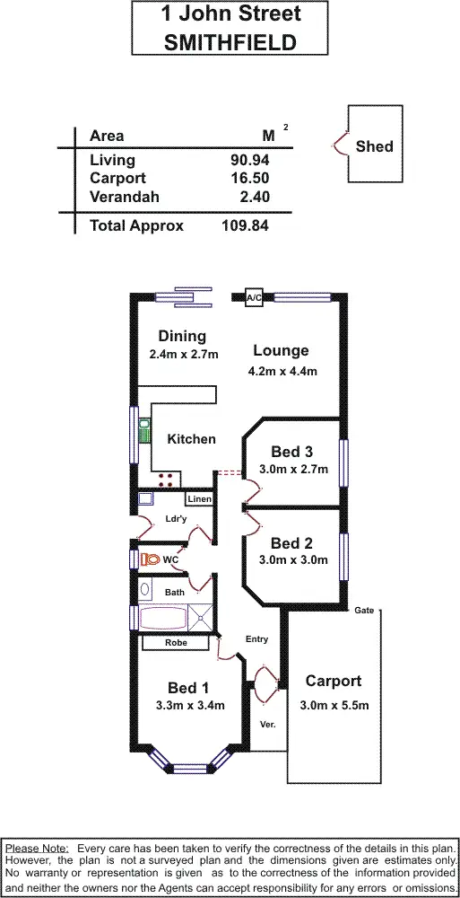 Floorplan of Homely villa listing, 1 John Street, Smithfield SA 5114