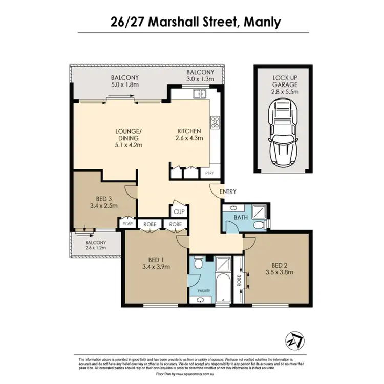 Floorplan of Homely apartment listing, 26/27-29 Marshall Street, Manly NSW 2095