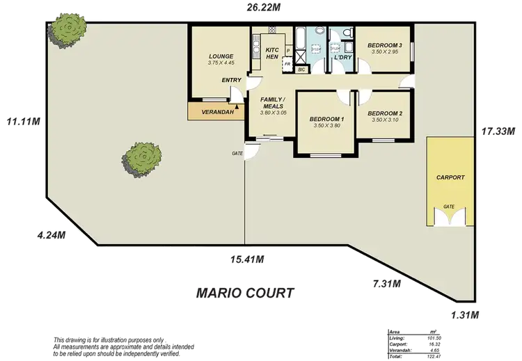 Floorplan of Homely house listing, 16 Mario Court, Salisbury East SA 5109