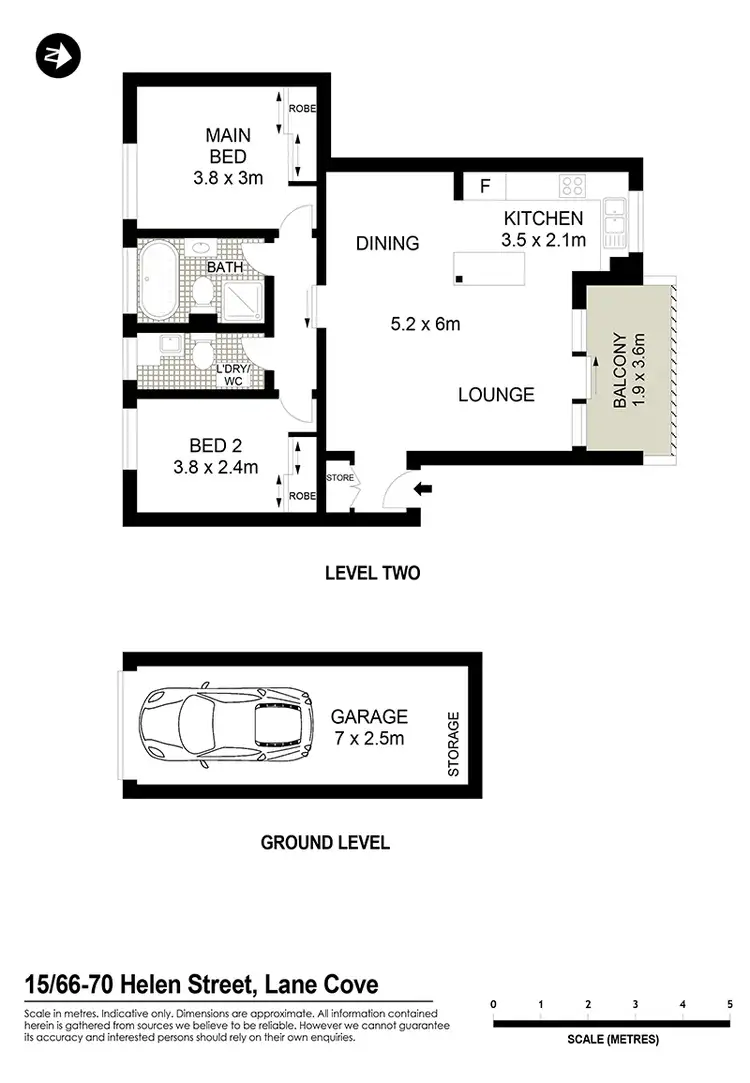 Floorplan of Homely apartment listing, 15/66-70 Helen Street, Lane Cove NSW 2066
