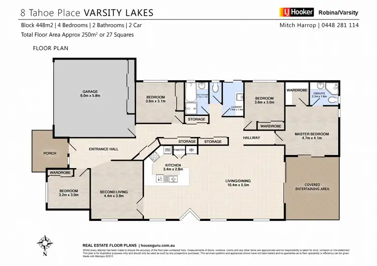 Floorplan of Homely house listing, 8 Tahoe Place, Varsity Lakes QLD 4227