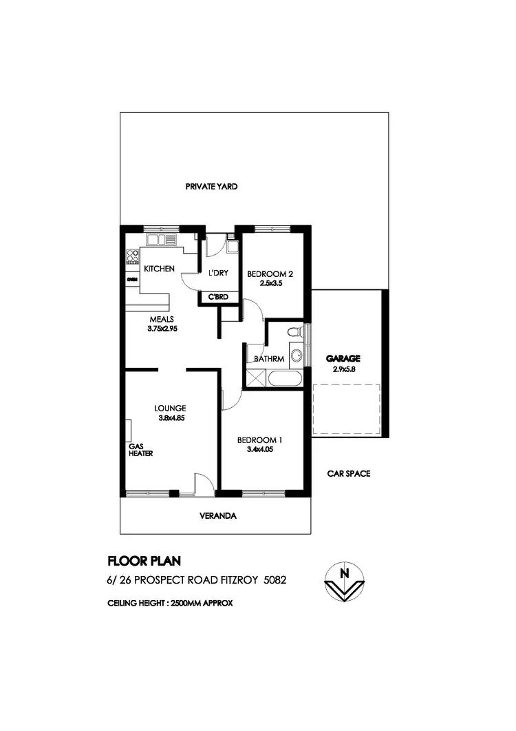 Floorplan of Homely unit listing, 6/26 Prospect Road, Fitzroy SA 5082