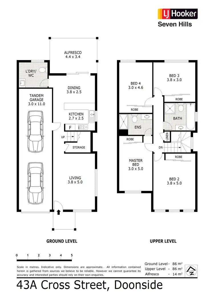 Floorplan of Homely semi-detached listing, 43a Cross Street, Doonside NSW 2767
