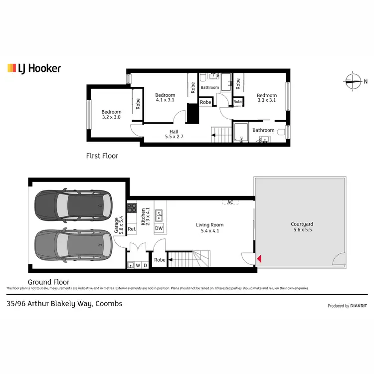 Floorplan of Homely townhouse listing, 35/96 Arthur Blakeley Way, Coombs ACT 2611