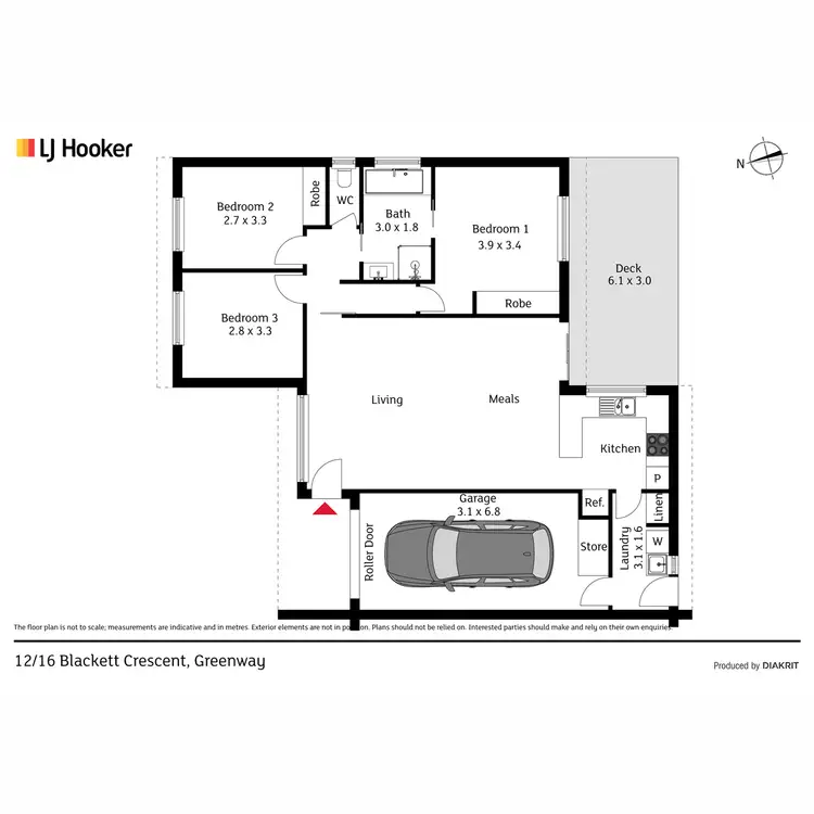 Floorplan of Homely townhouse listing, 12/16 Blackett Crescent, Greenway ACT 2900