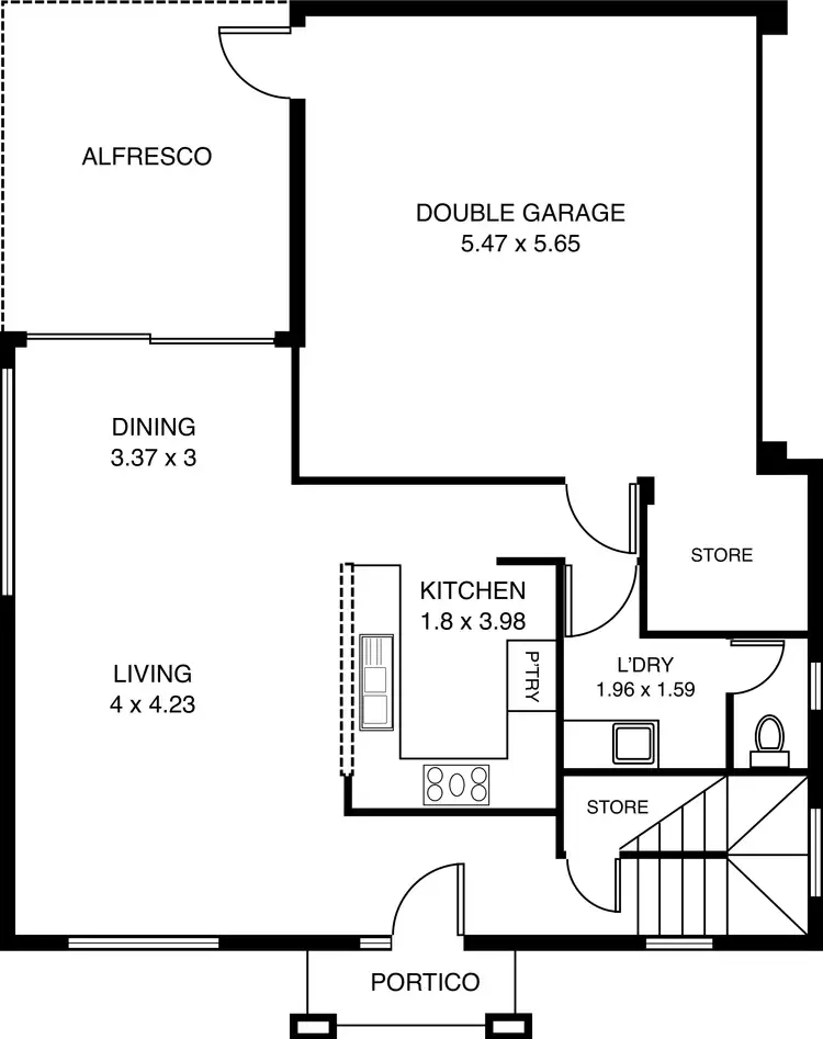 Floorplan of Homely townhouse listing, 1/33 Beverley Place, Cloverdale WA 6105