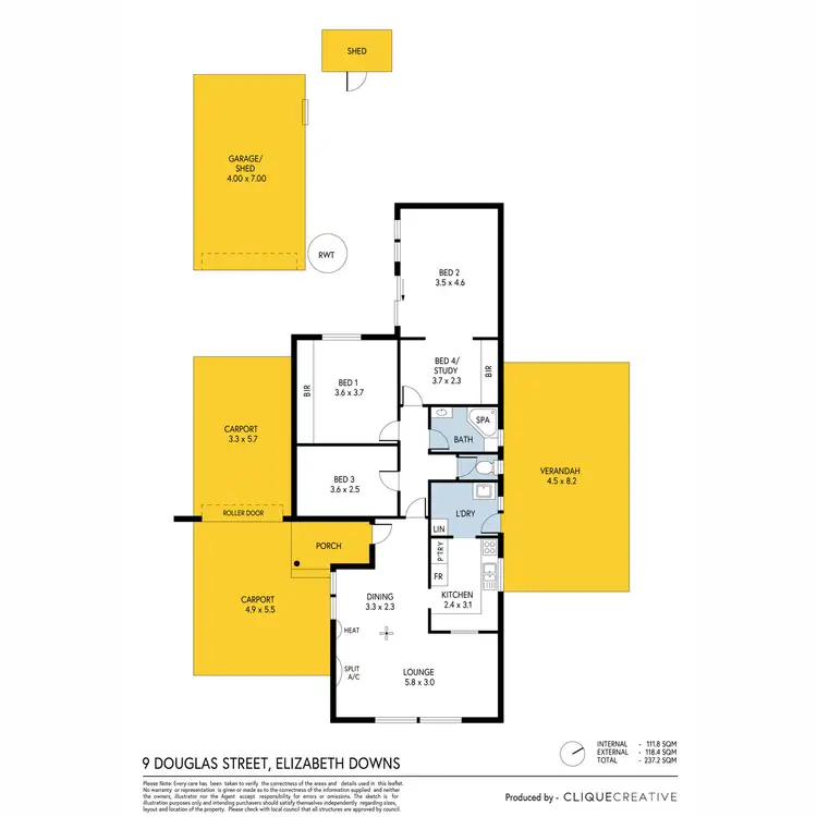 Floorplan of Homely house listing, 9 Douglas Street, Elizabeth Downs SA 5113