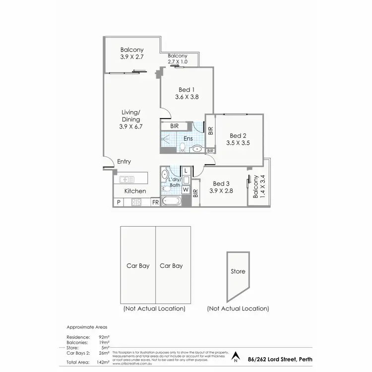Floorplan of Homely apartment listing, 86/262 Lord Street, Perth WA 6000