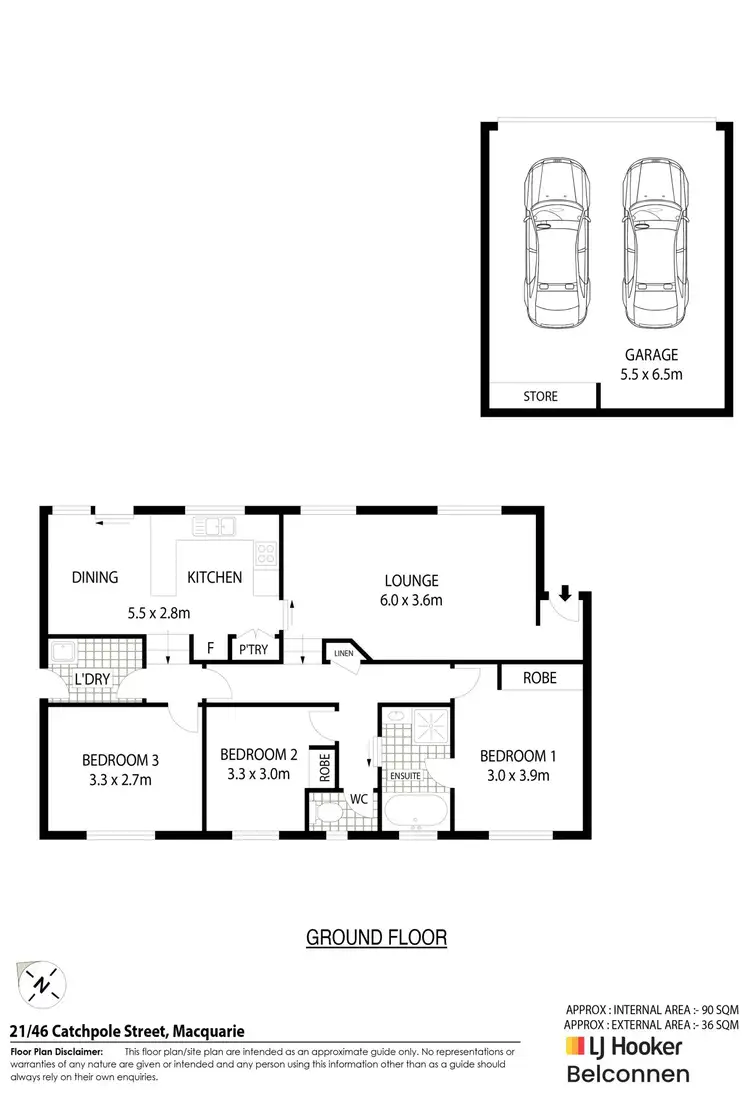 Floorplan of Homely townhouse listing, 21/46 Catchpole Street, Macquarie ACT 2614