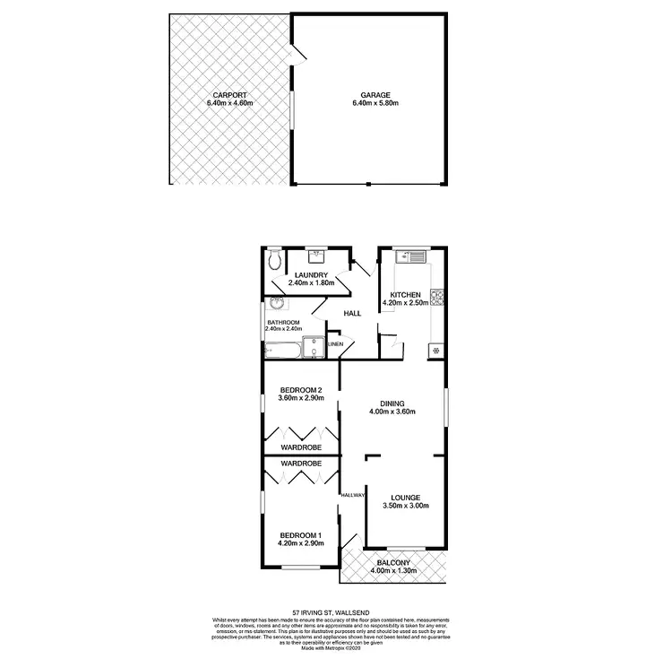 Floorplan of Homely house listing, 57 Irving St, Wallsend NSW 2287
