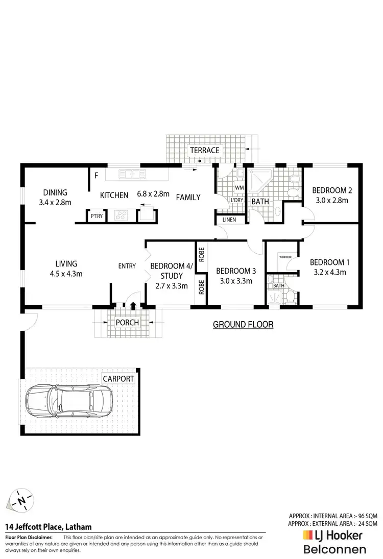 Floorplan of Homely house listing, 14 Jeffcott Place, Latham ACT 2615