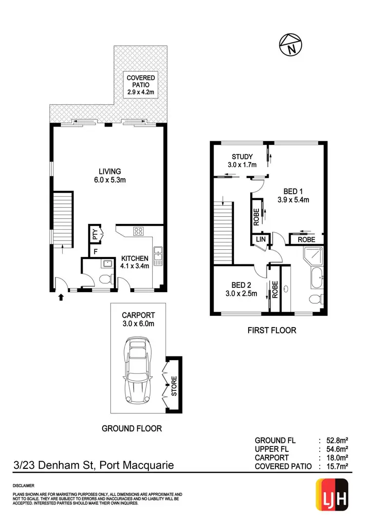 Floorplan of Homely townhouse listing, 3/23 Denham Street, Port Macquarie NSW 2444