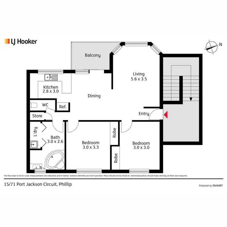 Floorplan of Homely apartment listing, 15/71 Port Jackson Circuit, Phillip ACT 2606