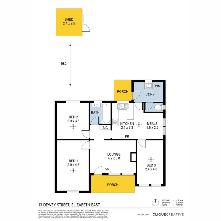 Floorplan of Homely house listing, 13 Dewey Street, Elizabeth East SA 5112
