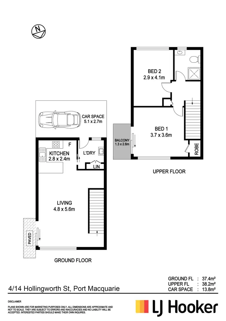 Floorplan of Homely townhouse listing, 4/14 Hollingworth Street, Port Macquarie NSW 2444