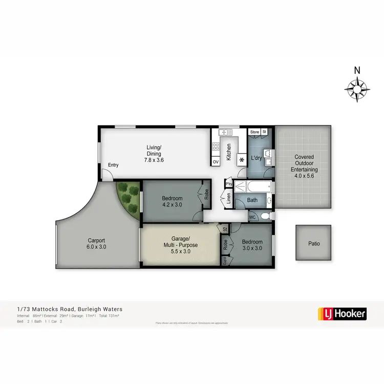 Floorplan of Homely semi-detached listing, 1/73 Mattocks Road, Burleigh Waters QLD 4220