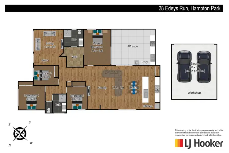 Floorplan of Homely house listing, 28 Edeys Run, Hampton Park VIC 3976