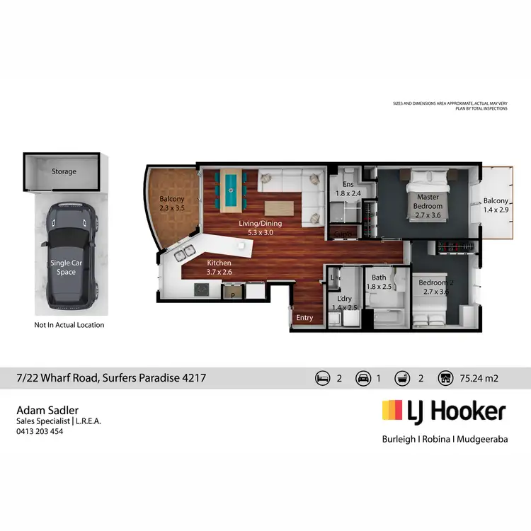 Floorplan of Homely unit listing, 7/22 Wharf Road, Surfers Paradise QLD 4217