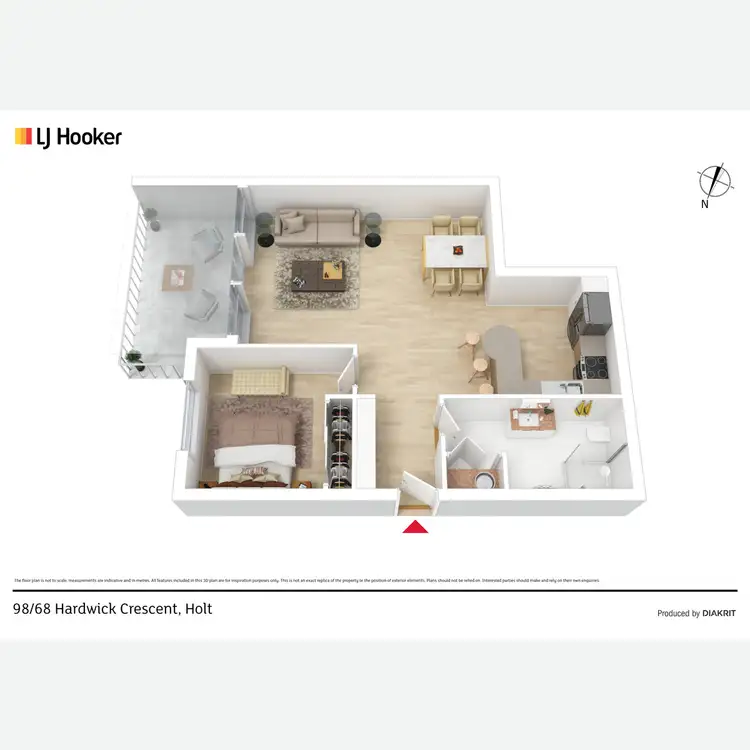 Floorplan of Homely apartment listing, 98/68 Hardwick Crescent, Holt ACT 2615