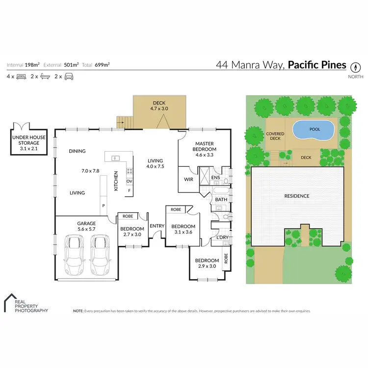 Floorplan of Homely house listing, 44 Manra Way, Pacific Pines QLD 4211