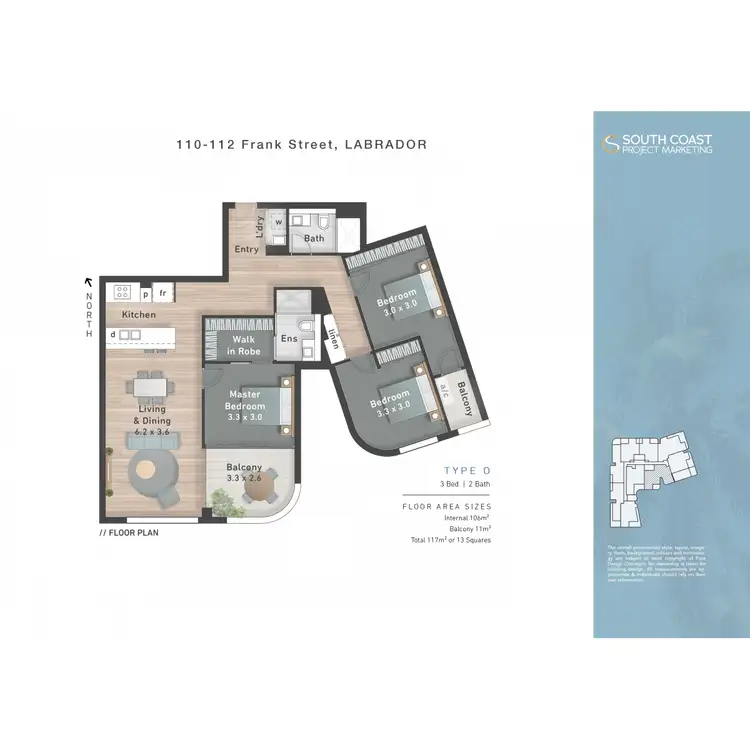 Floorplan of Homely unit listing, 906/110 Frank Street, Labrador QLD 4215