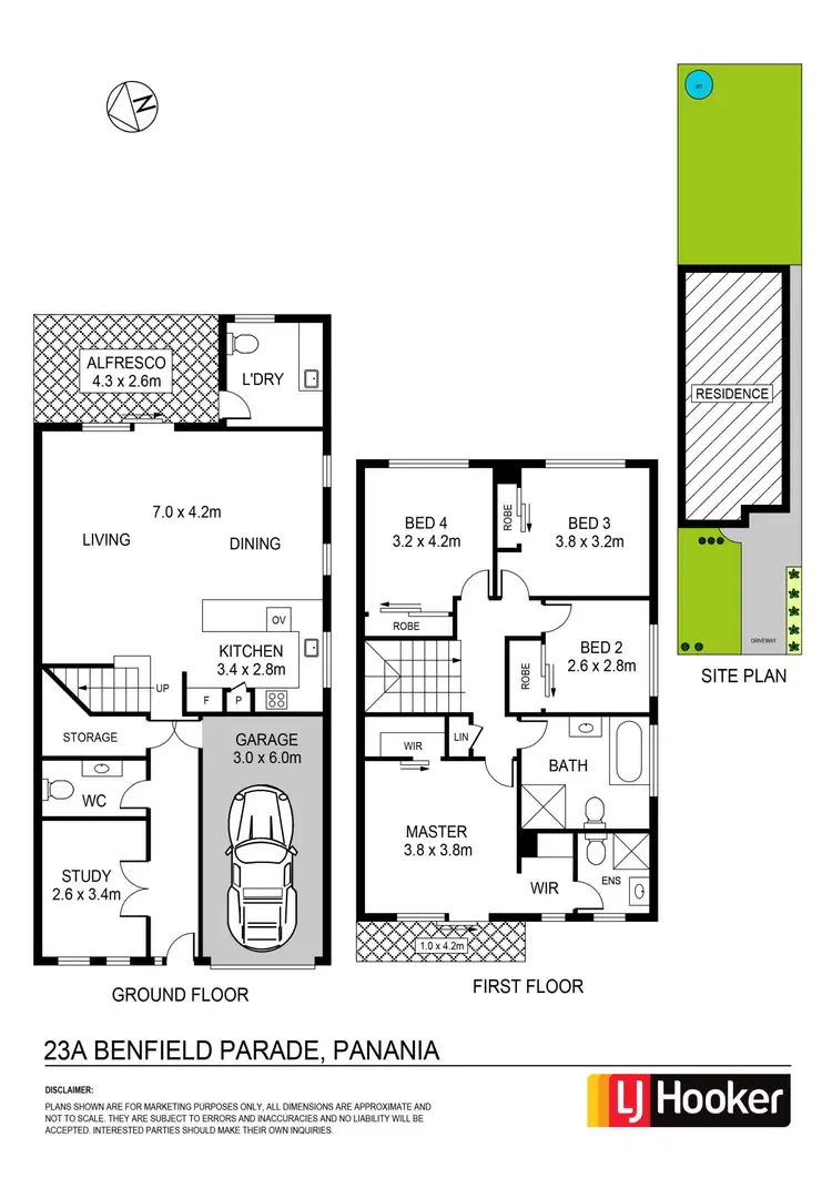Floorplan of Homely semi-detached listing, 23A Benfield Parade, Panania NSW 2213