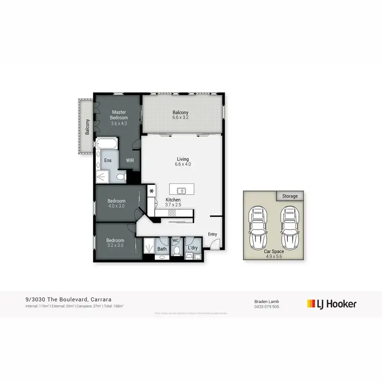 Floorplan of Homely unit listing, 9/3030 The Boulevard, Carrara QLD 4211