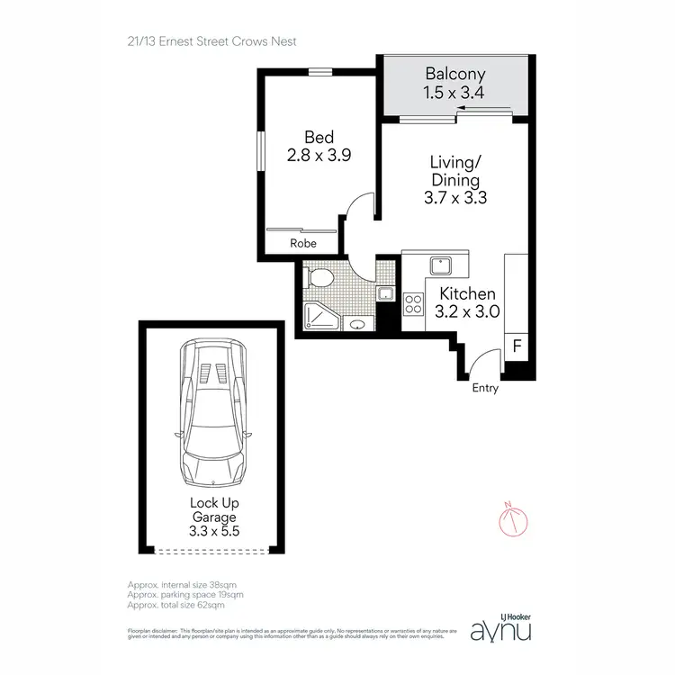 Floorplan of Homely apartment listing, 21/13 Ernest Street, Crows Nest NSW 2065