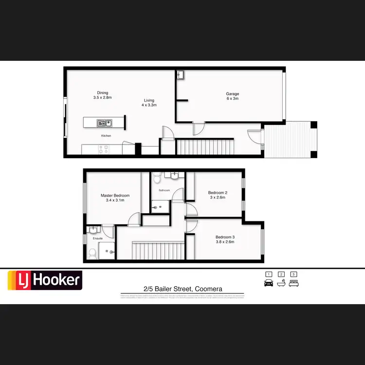 Floorplan of Homely townhouse listing, 2/5 Bailer Street, Coomera QLD 4209