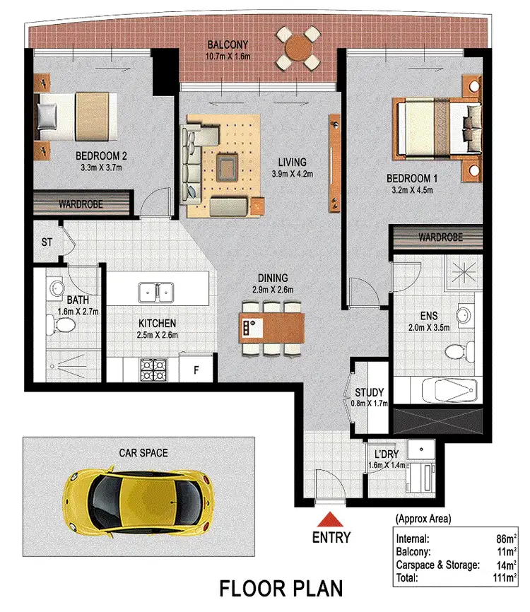 Floorplan of Homely unit listing, 1604/87 Shoreline Drive, Rhodes NSW 2138