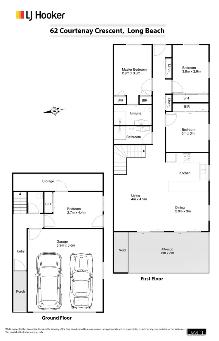Floorplan of Homely semi-detached listing, 2/62 Courtenay Crescent, Long Beach NSW 2536