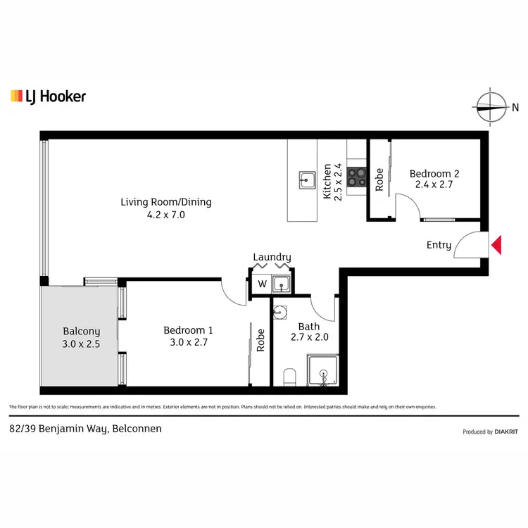 Floorplan of Homely unit listing, 82/39 Benjamin Way, Belconnen ACT 2617