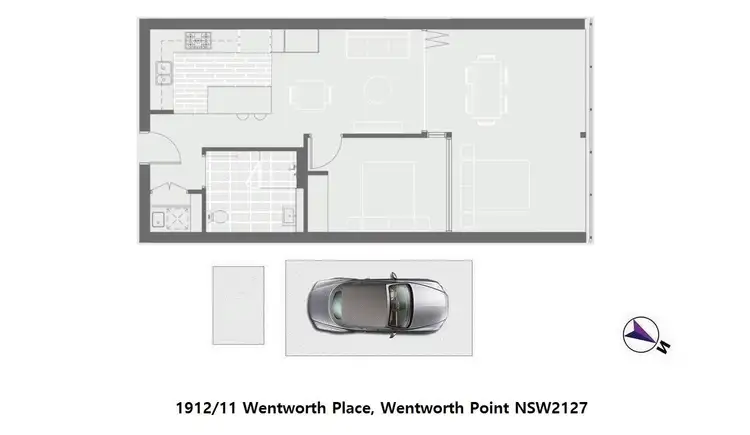 Floorplan of Homely unit listing, 1912/11 Wentworth Place, Wentworth Point NSW 2127