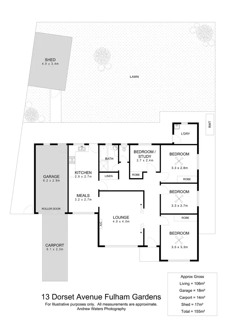 Floorplan of Homely house listing, 13 Dorset Avenue, Fulham Gardens SA 5024