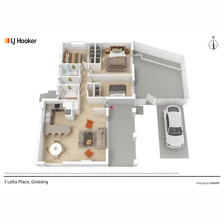 Floorplan of Homely semi-detached listing, 1/3 Lelta Place, Giralang ACT 2617