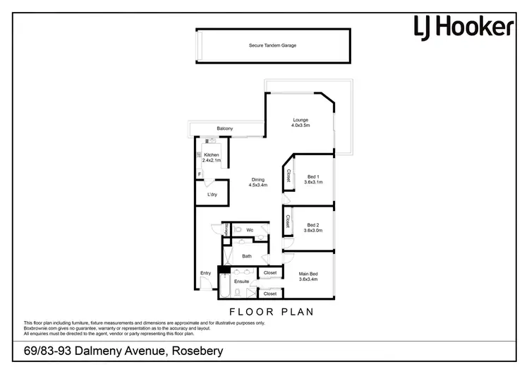 Floorplan of Homely apartment listing, 69/83-93 Dalmeny Avenue, Rosebery NSW 2018