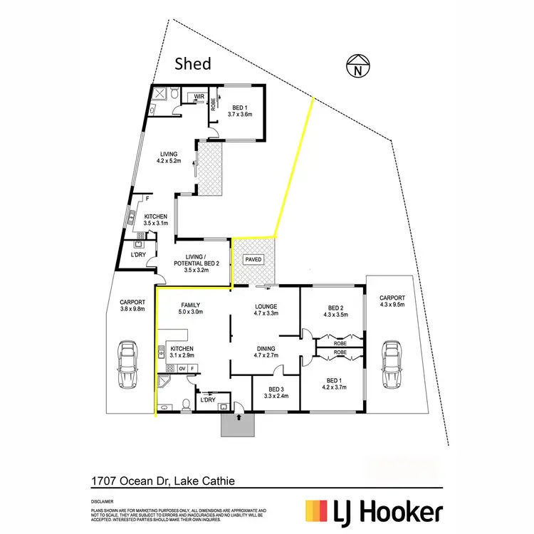 Floorplan of Homely semi-detached listing, 1707 Ocean Drive, Lake Cathie NSW 2445