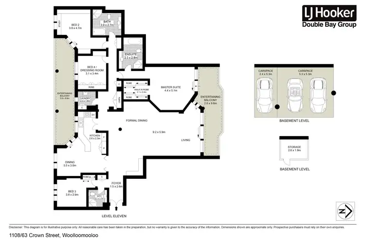 Floorplan of Homely apartment listing, 1108/63 Crown Street, Woolloomooloo NSW 2011