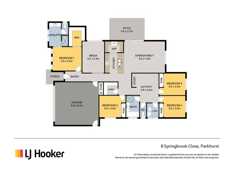 Floorplan of Homely house listing, 8 Springbrook Close, Parkhurst QLD 4702