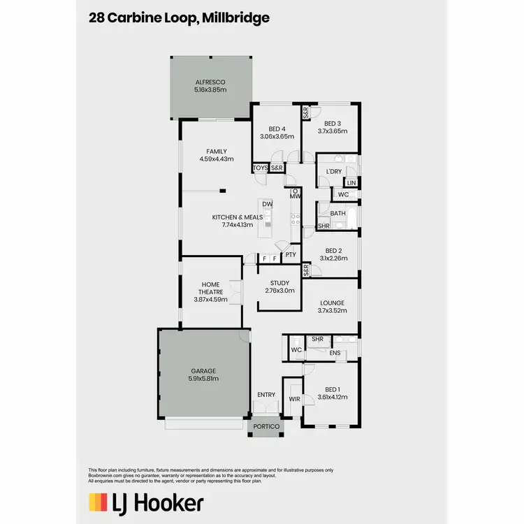 Floorplan of Homely house listing, 28 Carbine Loop, Millbridge WA 6232