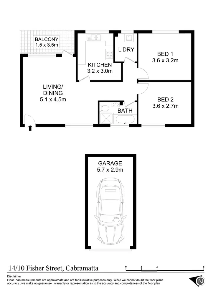 Floorplan of Homely unit listing, 14/8a Fisher Street, Cabramatta NSW 2166